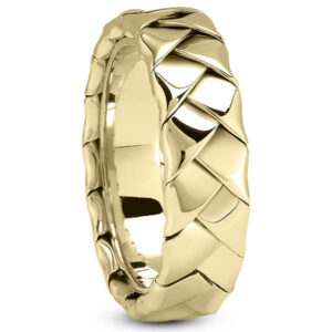 Braided Wedding Band Ring with Invisible Band, 14K Gold