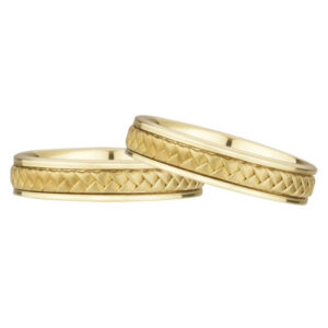 Braided Wedding Band Set, 14K Yellow Gold (5mm)