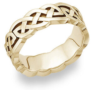 Celtic Knot Wedding Band 14K Yellow Gold