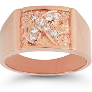 Christian Dove Diamond Holy Spirit Ring in 14K Rose Gold