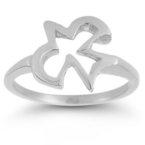 Christian Dove Ring in 14K White Gold