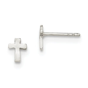 Cross Stud Earrings in Sterling Silver