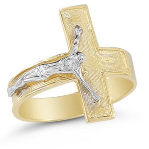 Crucifix Ring in 14K Two-Tone Gold