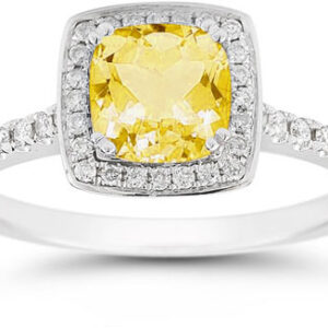 Cushion-Cut Citrine Halo Ring