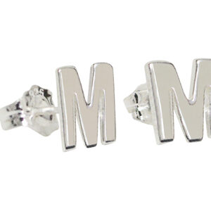 Custom Initial Stud Earrings in Sterling Silver