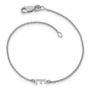 Custom Letter Initial Bracelet in Sterling Silver