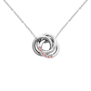 Custom Love Knot Pendant Necklace with CZ Stones in Sterling Silver