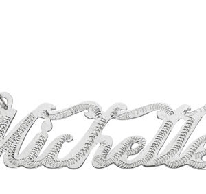 Custom Name Pendant, 14K Solid White Gold, Michelle Design