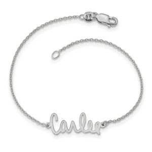 Custom Signature Name Bracelet in Sterling Silver