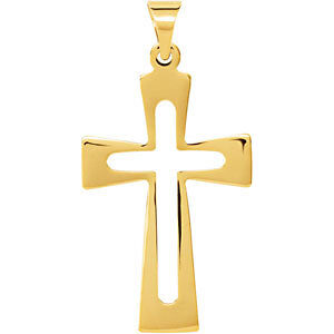 Cut-Cut Roman Cross Pendant in 14K Yellow Gold