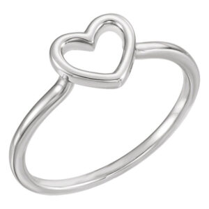 Cut-Out Heart Ring in 14K White Gold