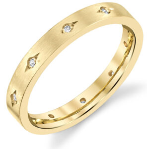 Designer Etch-Set 14K Gold Diamond Wedding Band Ring for Women