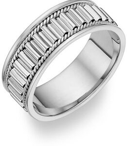 Designer Row Wedding Band in 18K White Gold