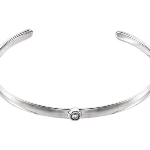 Diamond Cuff Bangle Bracelet in 14K White Gold