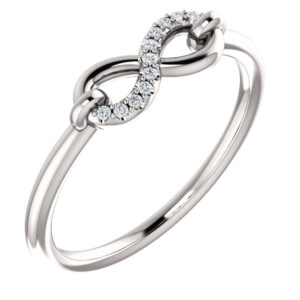 Diamond Infinity Symbol Ring, 14K White Gold