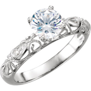 Diamond Swirl Band 1/2 Carat Diamond Engagement Ring