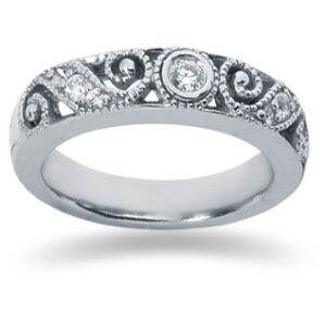 Diamond Swirl Band in 14K White Gold