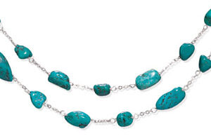 Double Strand Turquoise Nugget Necklace