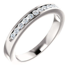 Eleven-Stone Diamond Wedding Band in 14K White Gold