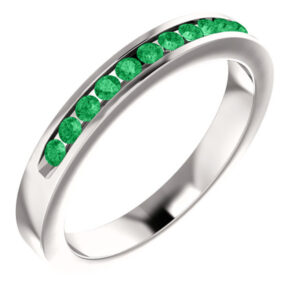 Eleven-Stone Emerald Band in 14K White Gold