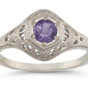 Enchanted Amethyst Ring in 14K White Gold