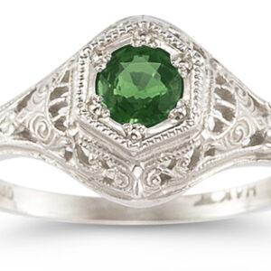 Enchanted Emerald Ring in 14K White Gold