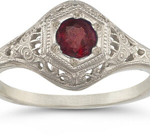 Enchanted Garnet Ring in 14K White Gold