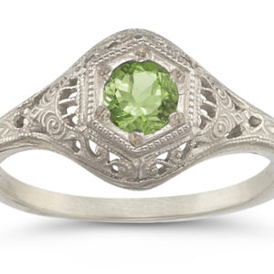 Enchanted Peridot Ring in 14K White Gold