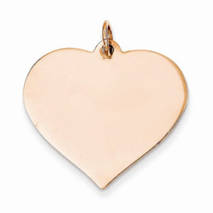 Engravable 14K Rose Gold Heart Charm Pendant