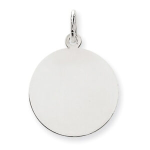 Engravable Disc Charm Pendant, 14K White Gold