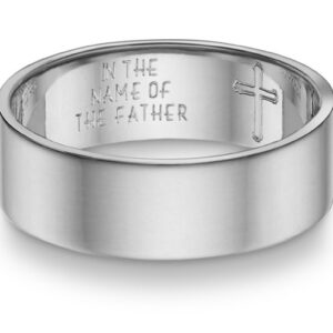 "Father, Son, and Holy Spirit" Wedding Band, 14K White Gold