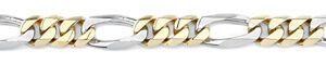 Figaro Bracelet, 14K Two-Tone Gold, 10mm