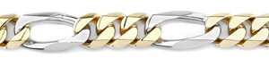 Figaro Bracelet, 14K Two-Tone Gold, 13mm