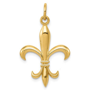 Fleur De Lis Charm Pendant in 14K Gold