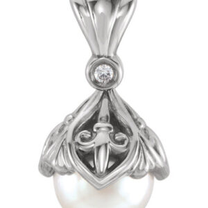 Fleur-de-Lis Freshwater Pearl Pendant