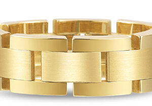 Flexible Designer Wedding Band in 14K Yellow Gold