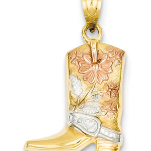 Floral Cowboy Boot Pendant