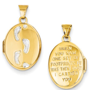 Footprints Gold Locket Pendant