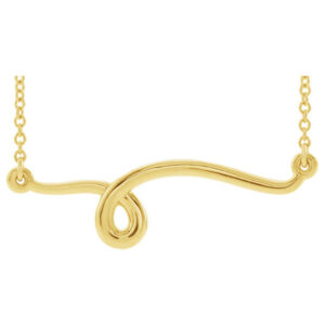 Free-Form Swirl Bar Necklace in 14K Gold