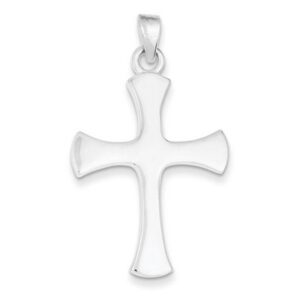 Full of Grace Polished Cross Pendant in Sterling Silver