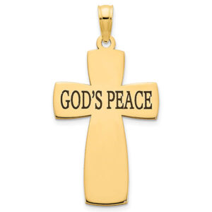 God's Peace Cross Pendant in 14K Gold