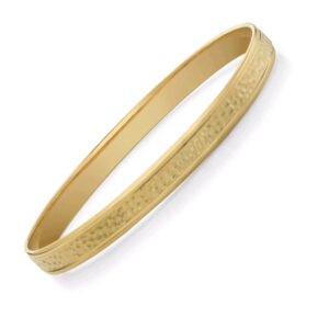 Hammered Bangle Bracelet, 14K Yellow Gold