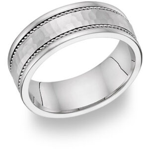 Hammered Platinum Wedding Band