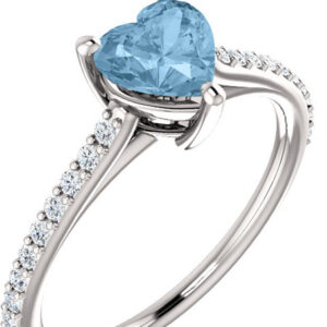 Heart-Cut Sky-Blue Topaz Ring in Sterling Silver