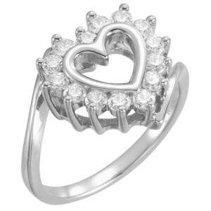 Heart-Shaped 0.21 Carat Diamond Ring in White Gold