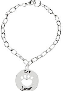 Heart U Back - Cat Lover Bracelet in Sterling Silver