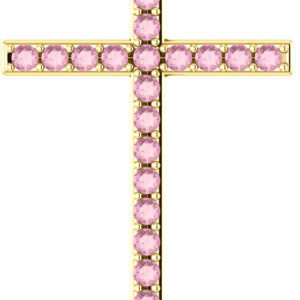 Herein is Love Baby Pink Topaz Gold Cross Pendant