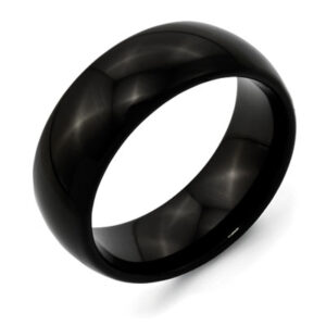 High Polished Black Titanium Wedding Band