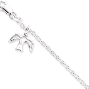 Holy Spirit Dove Charm Bracelet in Sterling Silver