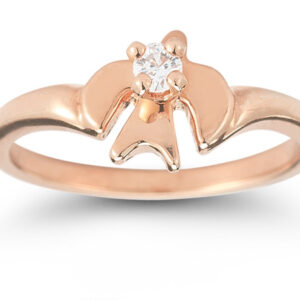 Holy Spirit Dove Cubic Zirconia Ring in 14K Rose Gold